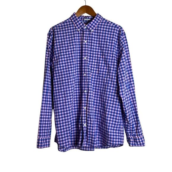 Hawker Rye pink & blue checkered button down shirt - Picture 1 of 8